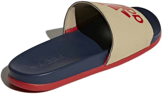 adidas Adilette Comfort Slides 'Grey Red' CG3424 Shop adidas Adilette Comfort Slides 'Grey Red' CG3424