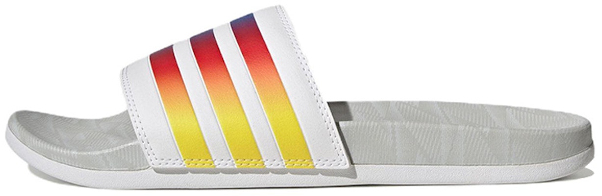 adidas Adilette Comfort Slides 'Grey Yellow Red' GX7222 Buy adidas Adilette Comfort Slides 'Grey Yellow Red' GX7222
