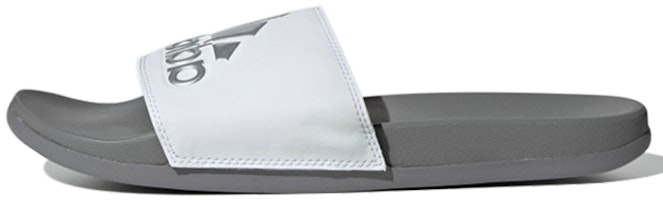 adidas Adilette Comfort Slides 'White Grey' F34724 adidas Adilette Comfort Slides 'White Grey' F34724