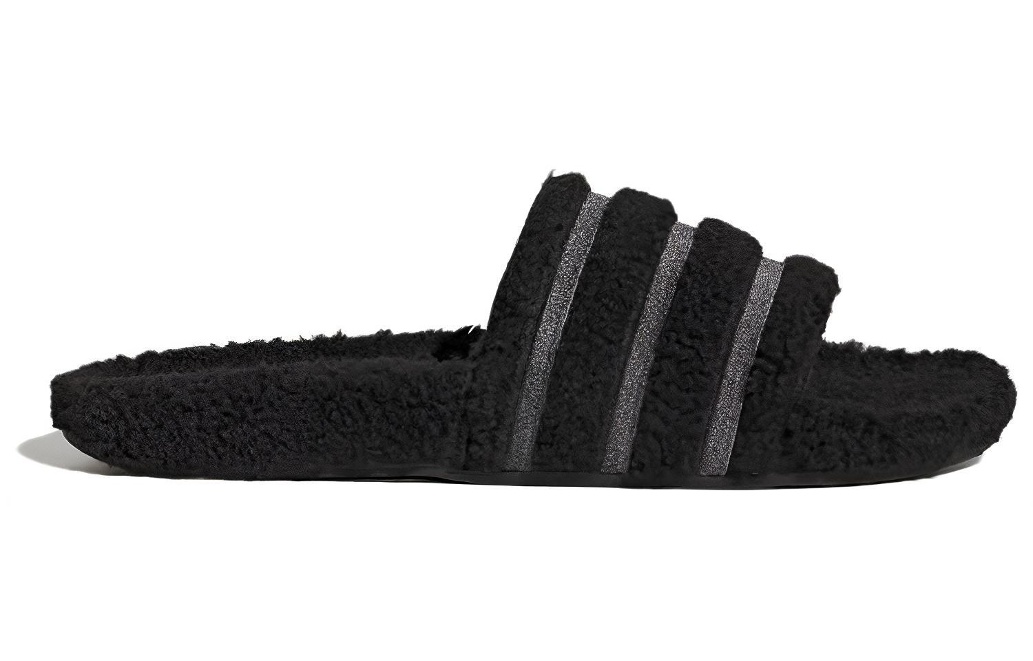 adidas Adilette Cozy Slide 'Black Grey' 圖 2