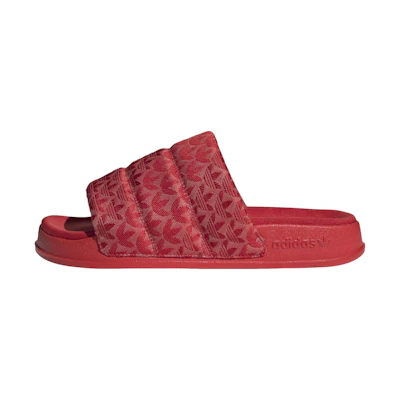 (W) adidas Adilette Essential Slides 'Trefoil Monogram - Scarlet'