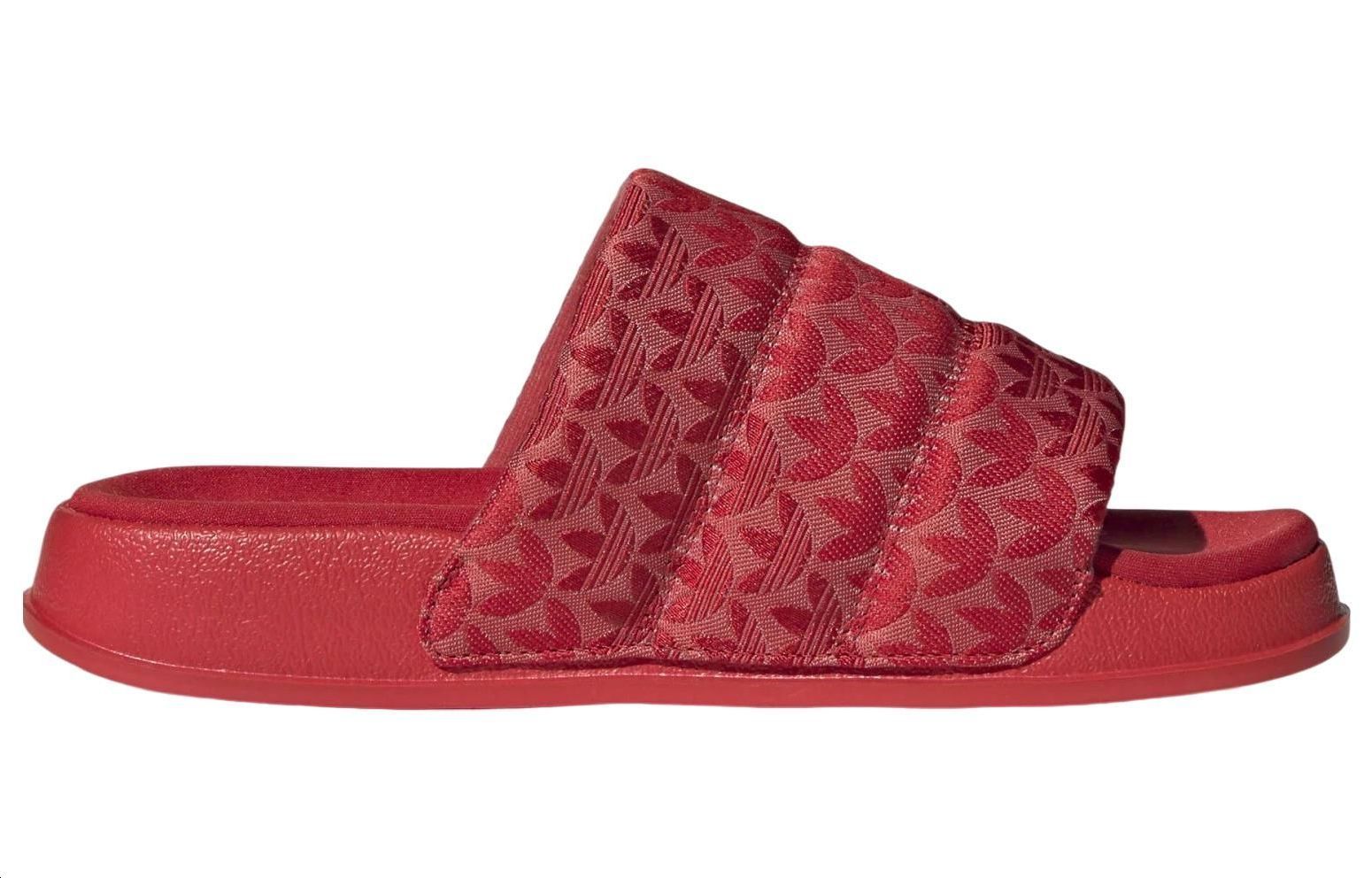 Order 아디다스 아딜렛 에센셜 슬라이드 '트레포일 모노그램 - 스칼렛' HQ8776