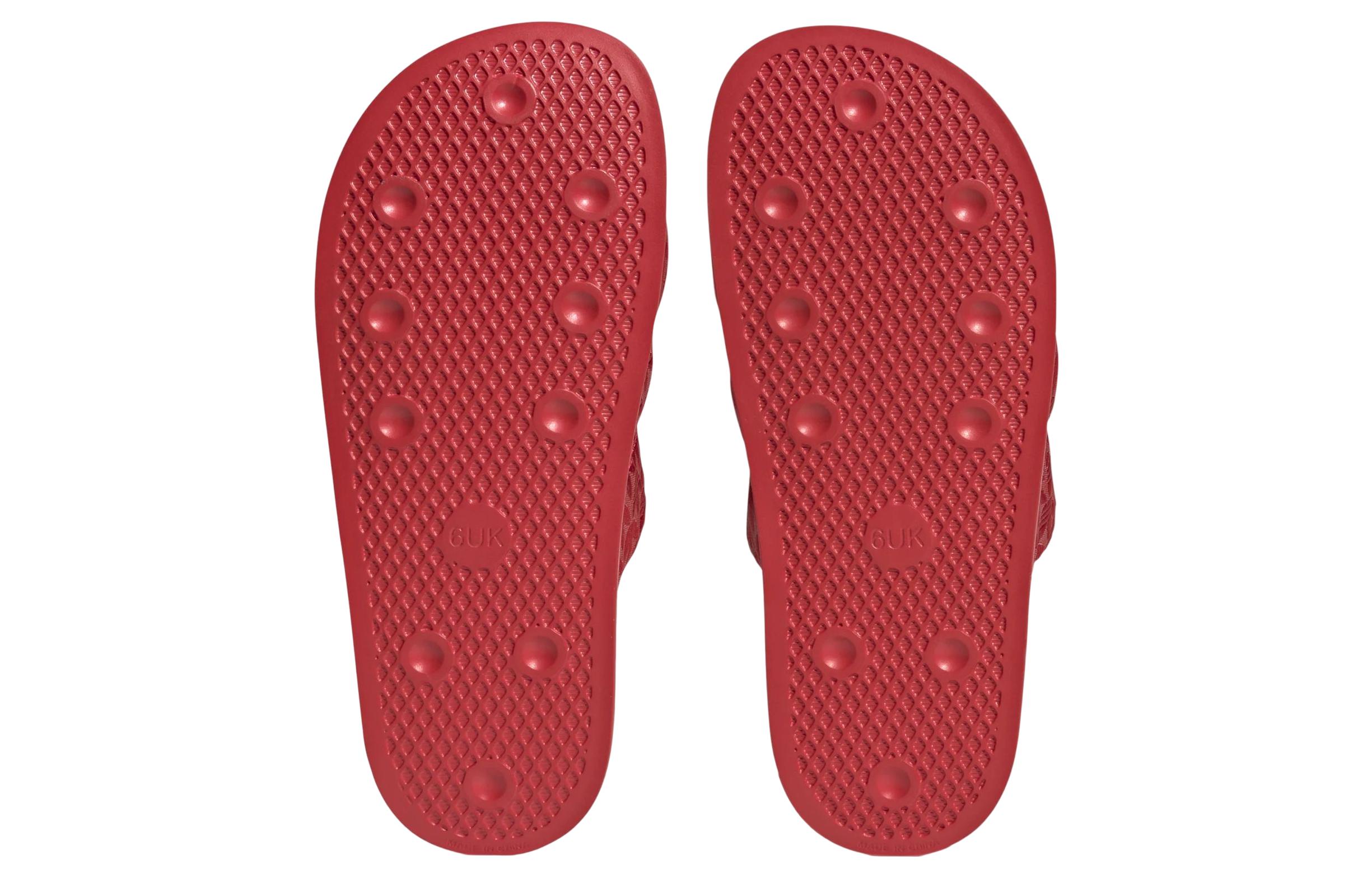 Details for 아디다스 아딜렛 에센셜 슬라이드 '트레포일 모노그램 - 스칼렛' HQ8776