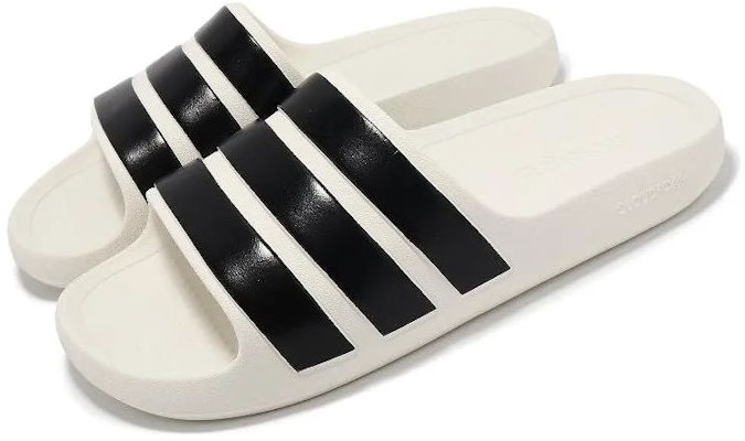 adidas Adilette Flow Sandal 'Off White Black' IG6858 Lookbook adidas Adilette Flow Sandal 'Off White Black' IG6858