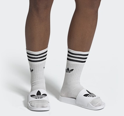 adidas Adilette Lite Slides 'Trefoil Logo - Cloud White' FU8297 Details for adidas Adilette Lite Slides 'Trefoil Logo - Cloud White' FU8297