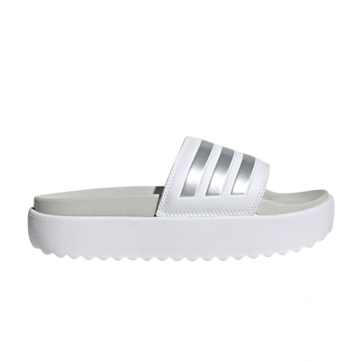 (Women) adidas Adilette Platform Slide 'White Zero Metallic'