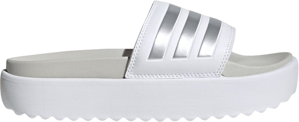 (Women) adidas Adilette Platform Slide 'White Zero Metallic' IE9703 Buy (Women) adidas Adilette Platform Slide 'White Zero Metallic' IE9703