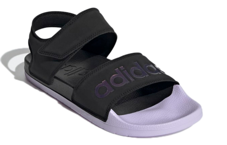 Lookbook adidas Adilette Comfortabele Zwarte Paarse Unisex Sandalen ''Black Purple'' GZ5330