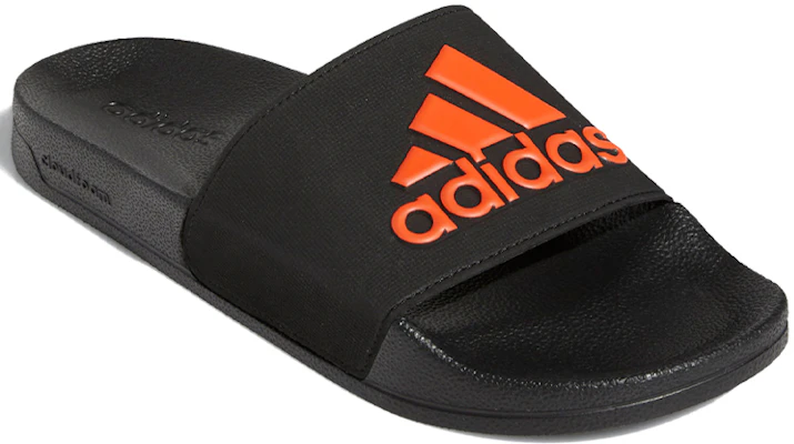 adidas Adilette 簡潔拖鞋 黑橙 Shop adidas Adilette 簡潔拖鞋 黑橙