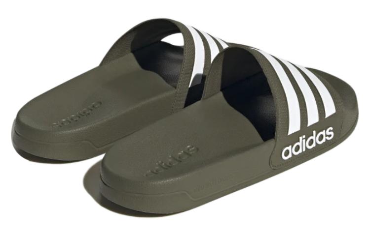 Shop adidas originals Adilette 防滑耐磨 運動拖鞋 男款 綠白