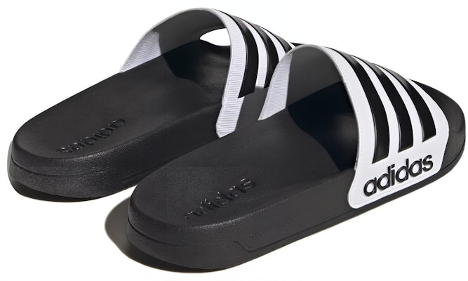 adidas Adilette Shower Slide 'White Black' GZ9508 Lookbook adidas Adilette Shower Slide 'White Black' GZ9508