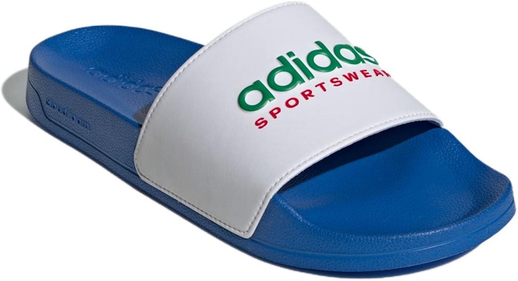 adidas Adilette Shower Slides 'Bright Royal White' IE8943 Lookbook adidas Adilette Shower Slides 'Bright Royal White' IE8943
