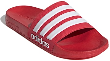 adidas Adilette Shower Slides 'Rojo Escarlata Blanco' FY7815 Lookbook adidas Adilette Shower Slides 'Rojo Escarlata Blanco' FY7815