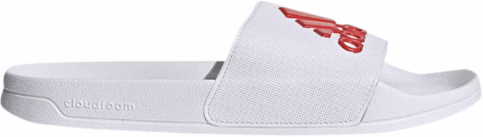 adidas Adilette Shower Slides 'White Active Red' F34767 adidas Adilette Shower Slides 'White Active Red' F34767