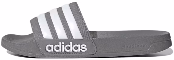adidas Adilette Shower Slides Cozy Wear-Resistant Unisex Gray Slippers 'Gray White' GY1891 adidas Adilette Shower Slides Cozy Wear-Resistant Unisex Gray Slippers 'Gray White' GY1891