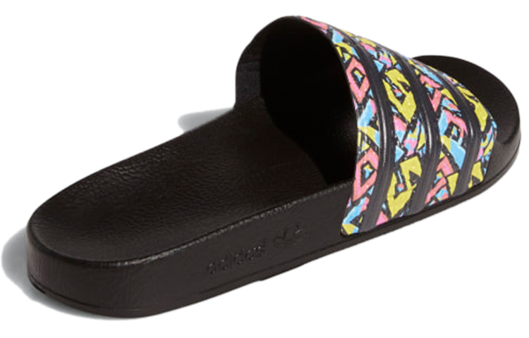 Shop adidas Originals Adilette 拖鞋 黑/黃/粉