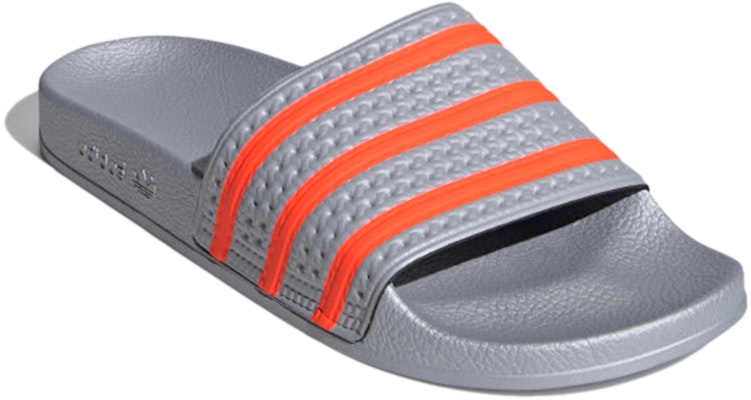 adidas Adilette Slide 'Halo Silver Solar Red' FX5843 Lookbook adidas Adilette Slide 'Halo Silver Solar Red' FX5843