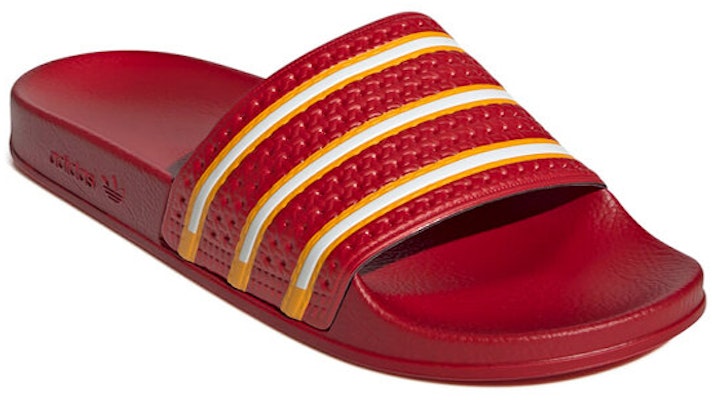 adidas Adilette Slide 'Team Power Red College Gold' GX9899 Lookbook adidas Adilette Slide 'Team Power Red College Gold' GX9899