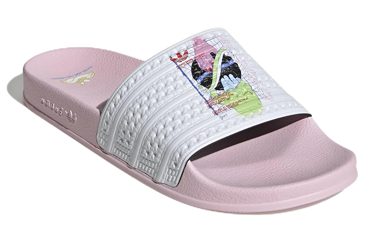 Lookbook adidas Adilette 拖鞋 'You're Here For A Reason - 粉色' HR0092