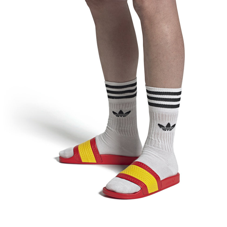 Sizing adidas originals Adilette 滑梯 紅黃 拖鞋