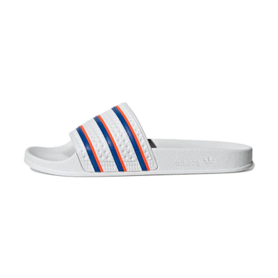 adidas Adilette Slides 'White Blue Solar Red'