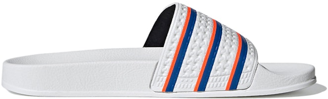 adidas Adilette Slides 'Putih Biru Solar Merah' FU9888 Order adidas Adilette Slides 'Putih Biru Solar Merah' FU9888