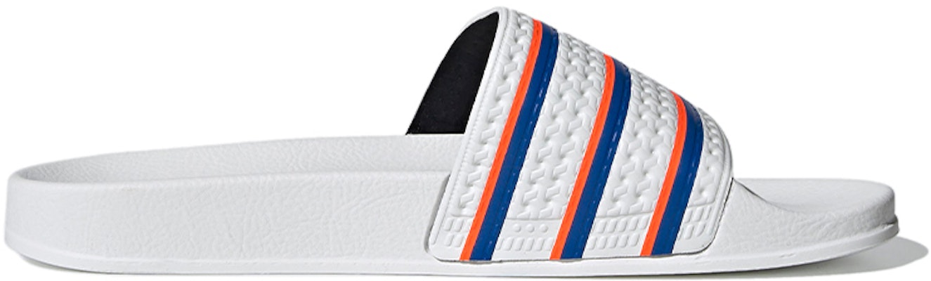 adidas Adilette Slides 'White Blue Solar Red' FU9888 Order adidas Adilette Slides 'White Blue Solar Red' FU9888