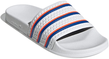 adidas Adilette Slides 'Putih Biru Solar Merah' FU9888 Lookbook adidas Adilette Slides 'Putih Biru Solar Merah' FU9888