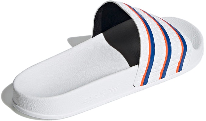 adidas Adilette Slides 'White Blue Solar Red' FU9888 Shop adidas Adilette Slides 'White Blue Solar Red' FU9888