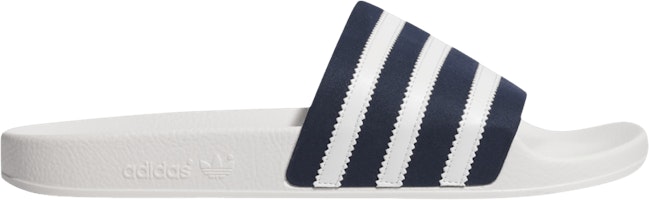 adidas Adilette Slides 'White Collegiate Navy' CG6436 adidas Adilette Slides 'White Collegiate Navy' CG6436