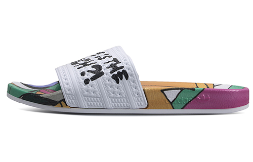 Buy 아디다스 아딜렛 슬라이드 멀티컬러 '화이트' CQ3096