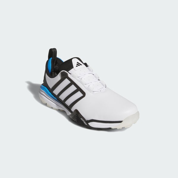 Shop 阿迪达斯 Adipower 26 宽款无钉高尔夫鞋 云白/核心黑/明光蓝 JQ6815