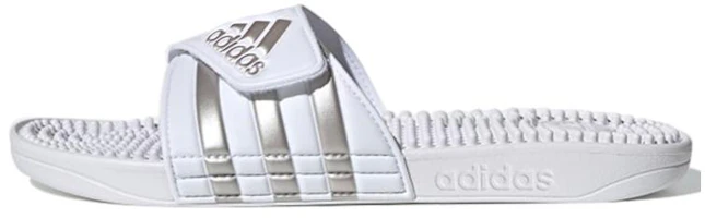 adidas Adissage Slides 'White Platinum Metallic' F35576 adidas Adissage Slides 'White Platinum Metallic' F35576