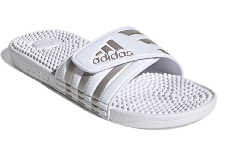 Order adidas Adissage Slides ''Wit Platinum Metallic'' F35576