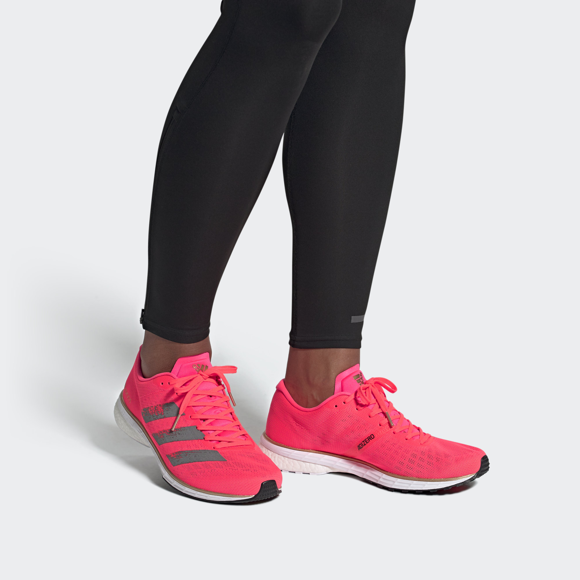 Sizing Adidas Adizero 5 低幫 跑步鞋 男款 粉白