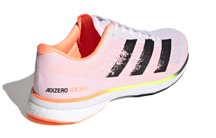 Shop adidas Adizero Adios 5 編織運動 跑步鞋 男款 粉黑