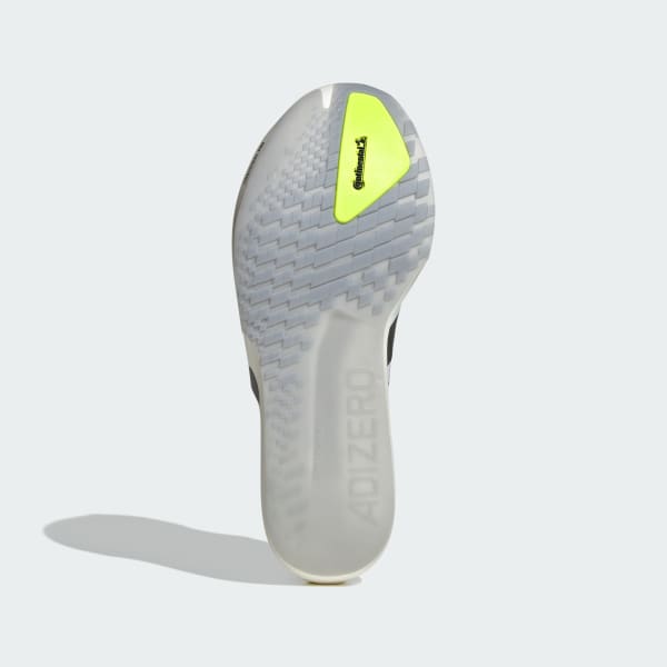 Shop adidas Adizero Adios 9 Running Shoes Cloud White/Iron Metallic/Solar Yellow KH8894