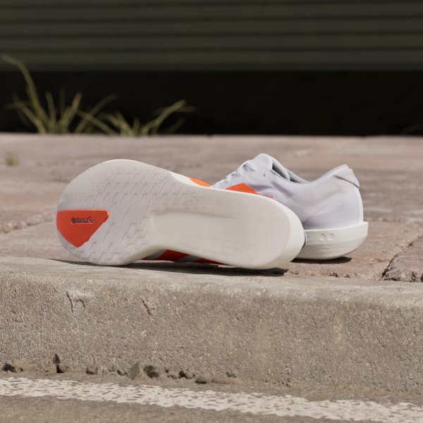 Shop Adidas Adizero Adios 9 Running Shoes Cloud White/Lucid Orange/Lucid Red JQ0777