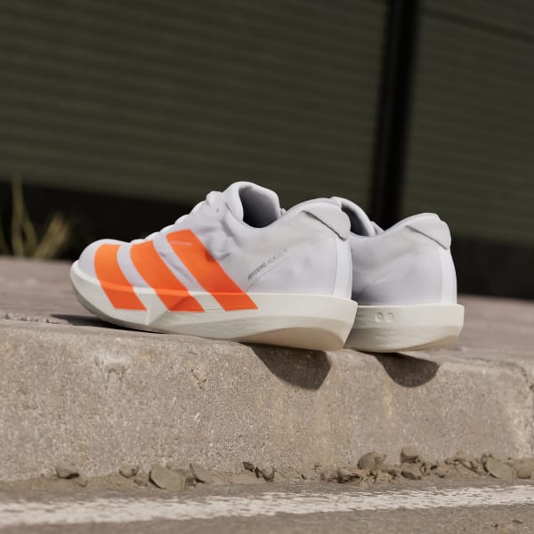 Details for Adidas Adizero Adios 9 Running Shoes Cloud White/Lucid Orange/Lucid Red JQ0777