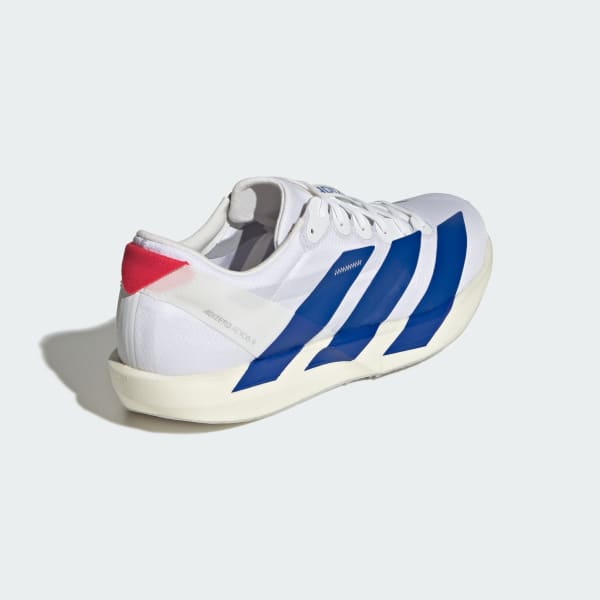 Details for adidas Adizero Adios 9 Running Shoes Cloud White/Royal Blue/Pure Ruby JQ0765