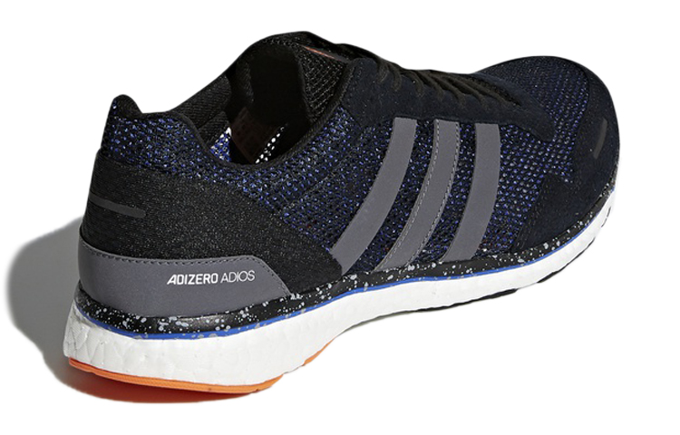 Shop adidas Adizero Adios 舒適耐磨透氣跑步鞋 黑灰