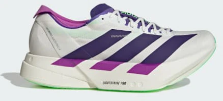adidas Adizero Adios Pro 4 Core White/Collegiate Purple/Lime Burst JR1656 adidas Adizero Adios Pro 4 Core White/Collegiate Purple/Lime Burst JR1656