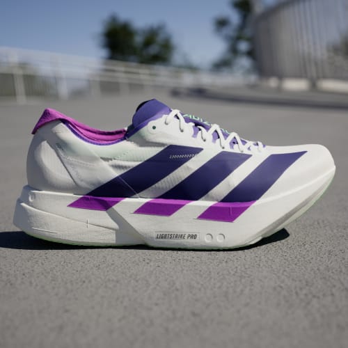 Lookbook adidas Adizero Adios Pro 4 Bianco/Viola Collegiale/Lime Burst JR1656