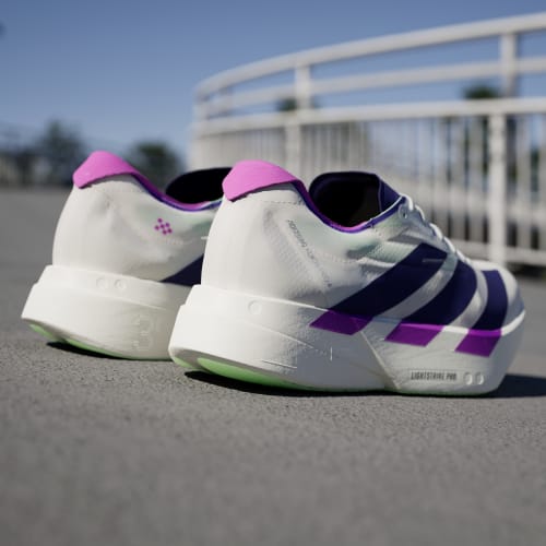Details for adidas Adizero Adios Pro 4 Bianco/Viola Collegiale/Lime Burst JR1656