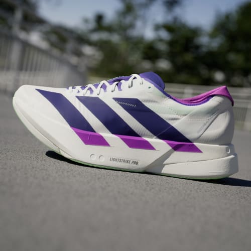 Sizing adidas Adizero Adios Pro 4 Bianco/Viola Collegiale/Lime Burst JR1656