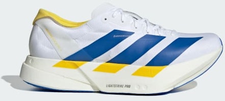adidas Adizero Adios Pro 4 Running Shoes Cloud White/Blue/Yellow KI9388 adidas Adizero Adios Pro 4 Running Shoes Cloud White/Blue/Yellow KI9388