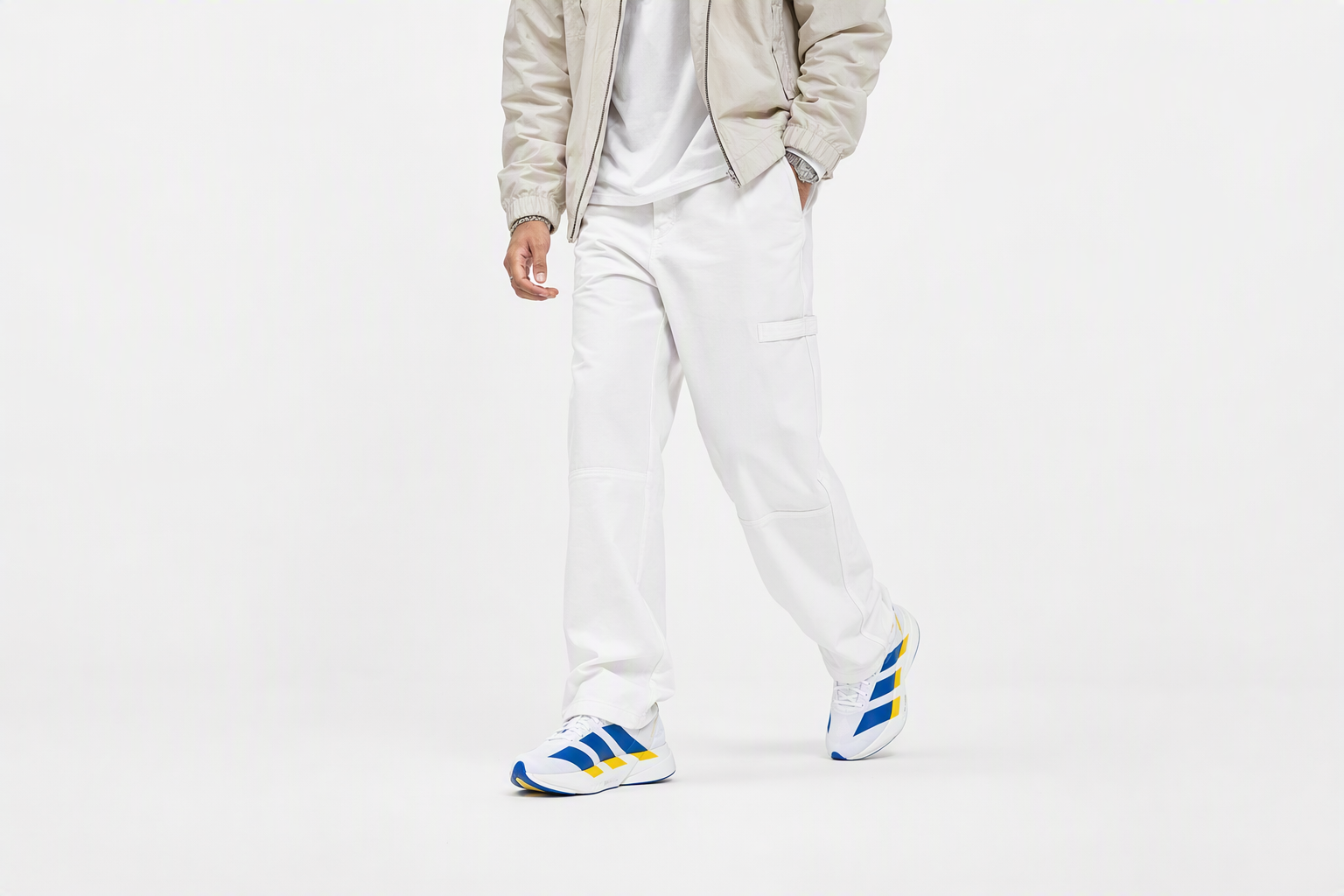 Order adidas Adizero Adios Pro 4 跑鞋 白雲/藍色/黃色 KI9388
