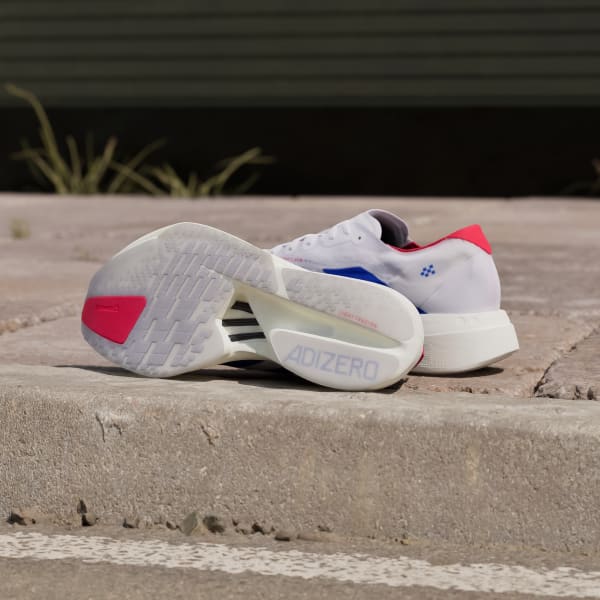 Shop adidas Adizero Adios Pro 4 Running Shoes Cloud White/Royal Blue/Pure Ruby JP6624