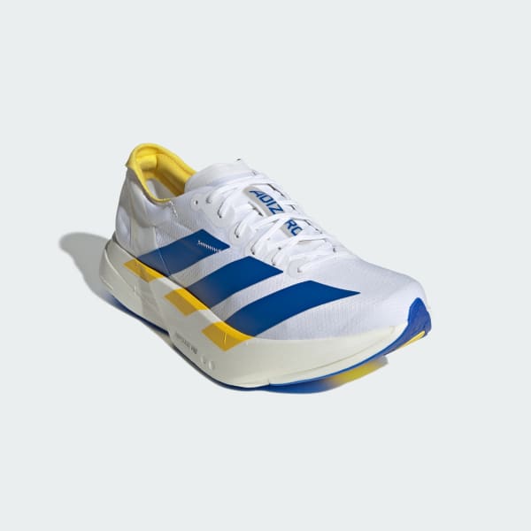 Shop adidas Adizero Adios Pro 4 Running Shoes Cloud White/Blue/Yellow KI9388