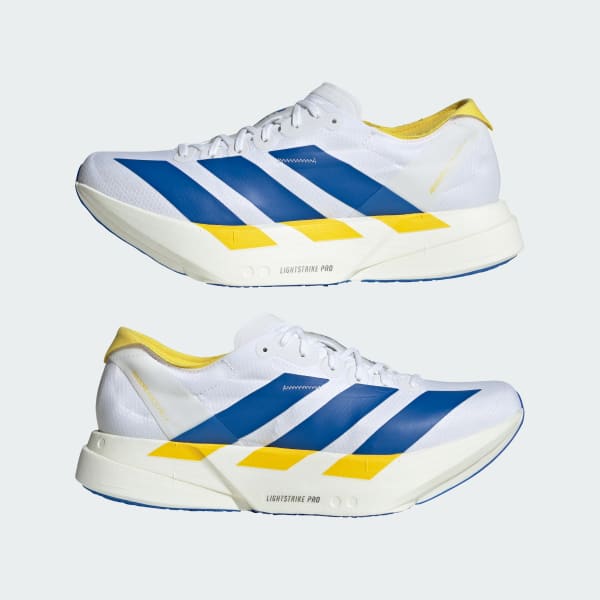 Sizing adidas Adizero Adios Pro 4 Running Shoes Cloud White/Blue/Yellow KI9388